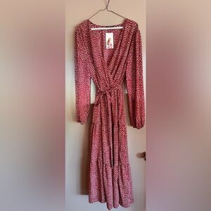 New with tags long sleeve maxi dress red SZ XL
